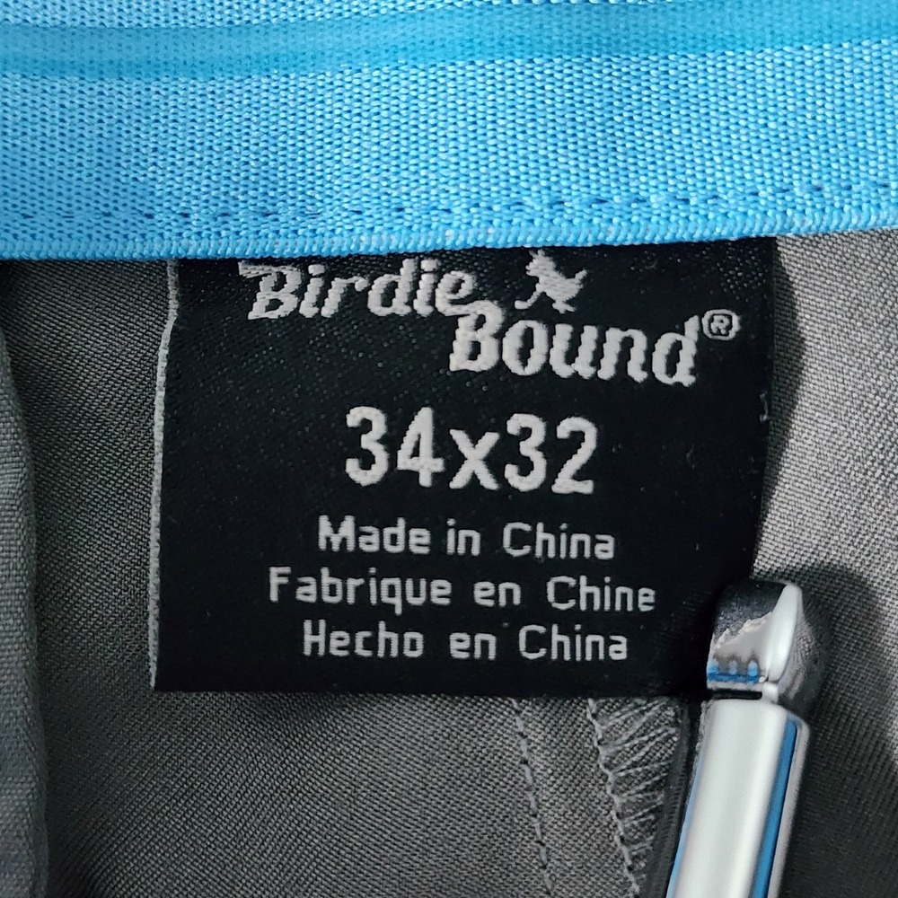 Birdie Bound Men's Golf Pants 34x32 Gray Stretch Performance Flat Front Active - Picture 8 of 13